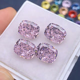 Ruif Hand Make Cushion Shape Crushed Ice Zirconia 8x10mm CZ Gemstone