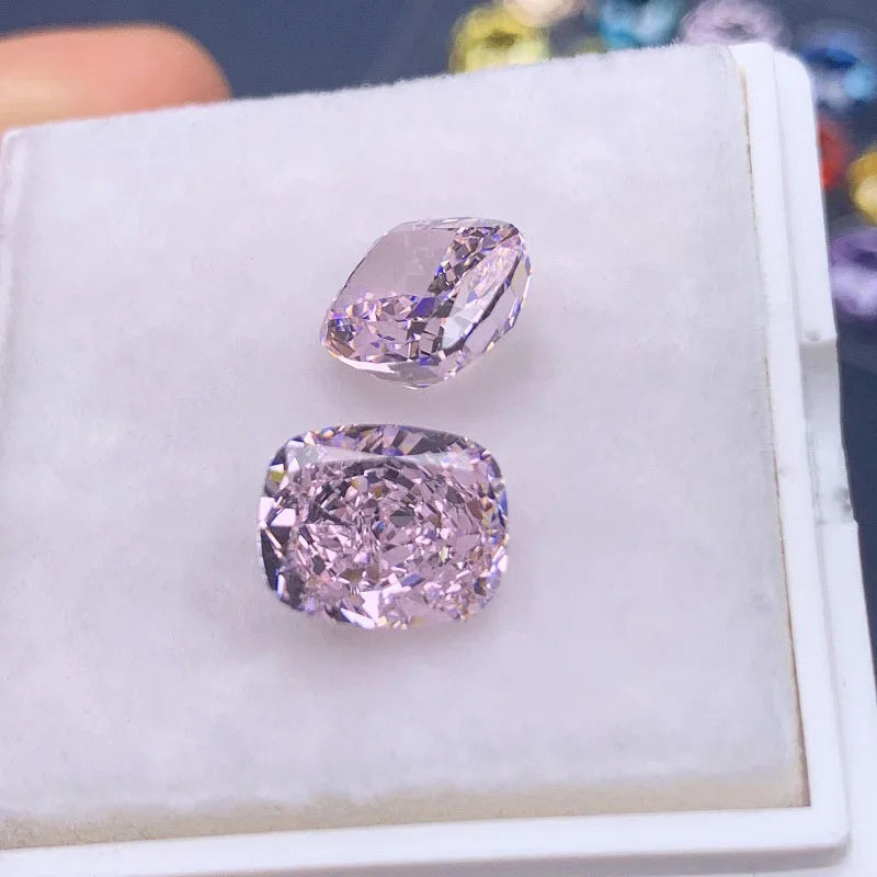 Ruif Hand Make Cushion Shape Crushed Ice Zirconia 8x10mm CZ Gemstone