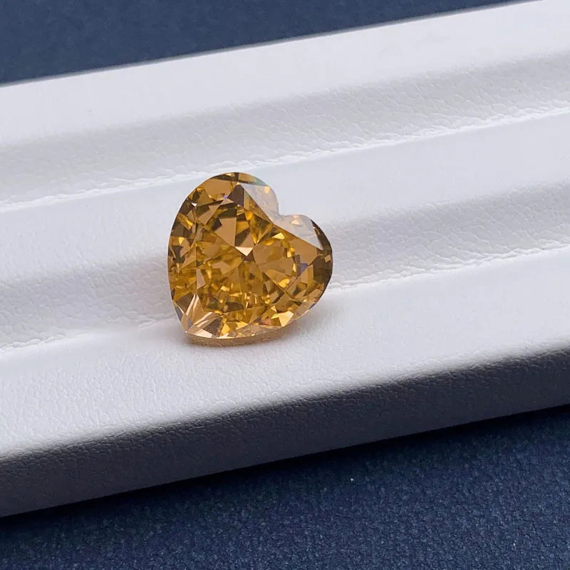 Heart Shape Orange Crushed Icu High Carbon Zirconia CZ Gemstone