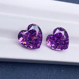 Purple Crushed Ice Heart CZ Gemstone for DIY Jewelry