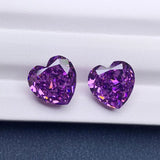 Purple Crushed Ice Heart CZ Gemstone for DIY Jewelry