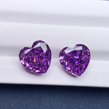 Purple Crushed Ice Heart CZ Gemstone for DIY Jewelry