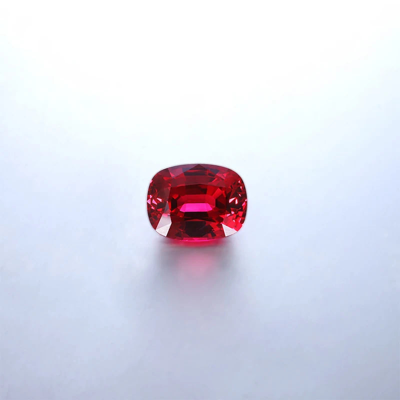 High Cushion Cut Pigeon Blood Lab Grown Ruby Loose Stone