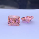 High Padparadscha Octangle Radiant Cut High Carbon Diamond Zirconia