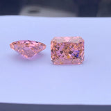 High Padparadscha Octangle Radiant Cut High Carbon Diamond Zirconia