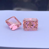 High Padparadscha Octangle Radiant Cut High Carbon Diamond Zirconia