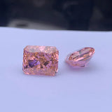 High Padparadscha Octangle Radiant Cut High Carbon Diamond Zirconia
