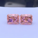 High Padparadscha Octangle Radiant Cut High Carbon Diamond Zirconia