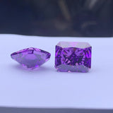 Purple Octangle Radiant Cut High Carbon Diamond Zirconia
