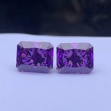 Purple Octangle Radiant Cut High Carbon Diamond Zirconia