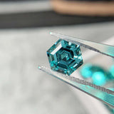 High Hexagon Cut Lab Grown Paraiba Stone for Jewelry Making