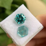 High Hexagon Cut Lab Grown Paraiba Stone for Jewelry Making