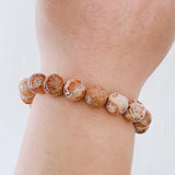 Ruifan 12mm Fire Agate Beaded Bracelet YBR846
