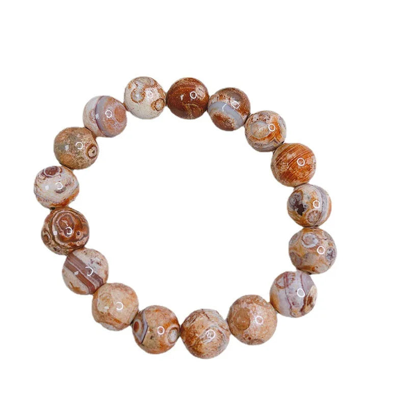 Ruifan 12mm Fire Agate Beaded Bracelet YBR846