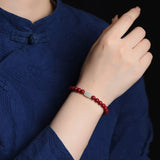 Ruifan 6mm Red Cinnabar Hetian Jade Bracelet YBR798