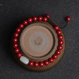 Ruifan 6mm Red Cinnabar Hetian Jade Bracelet YBR798