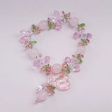 Ruifan Fox Pendant Pink Crystal Beaded Bracelet YBR563