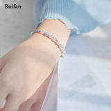 Colorful Small Morganite Wrist Bracelet 925 Silver