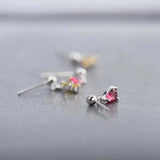 Teardrop Red/Yellow CZ Crystal Earrings 925 Silver