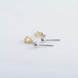 Teardrop Red/Yellow CZ Crystal Earrings 925 Silver