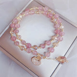 Ruifan Double Circle Agate Quartz Crystal Bracelet YBR217