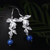 Lapis Lazuli 925 Silver Dangle Earrings for Women YEA101