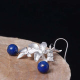 Lapis Lazuli 925 Silver Dangle Earrings for Women YEA101