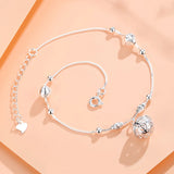 925 Sterling Silver Bell Pendant Anklets for Women Ladies Fine Jewelry YBR272