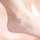 925 Sterling Silver Bell Pendant Anklets for Women Ladies Fine Jewelry YBR272