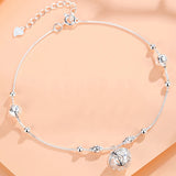 925 Sterling Silver Bell Pendant Anklets for Women Ladies Fine Jewelry YBR272