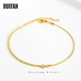 Ruifan 925 Silver Snake & Beads Chain Bracelet YBR163