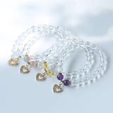 Heart Natural Himalayan Crystal Strawberry Crystal Women's Bracelet