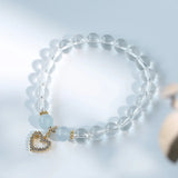 Heart Natural Himalayan Crystal Strawberry Crystal Women's Bracelet
