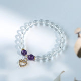 Heart Natural Himalayan Crystal Strawberry Crystal Women's Bracelet
