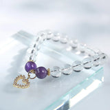 Heart Natural Himalayan Crystal Strawberry Crystal Women's Bracelet