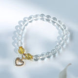 Heart Natural Himalayan Crystal Strawberry Crystal Women's Bracelet