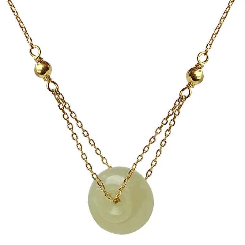 Ruifan Hetian Jade Pendant 925 Silver Bracelet for Women