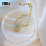 Ruifan Hetian Jade Pendant 925 Silver Bracelet for Women