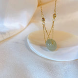 Ruifan Hetian Jade Pendant 925 Silver Bracelet for Women