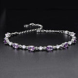 Ruifan Purple CZ 925 Silver Bracelet Women Fine Jewelry