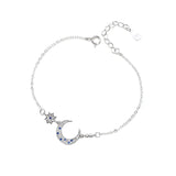 Ruifan Moon/Star CZ 925 Silver Women's Bracelet Gift YBR029