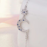 Ruifan Moon/Star CZ 925 Silver Women's Bracelet Gift YBR029