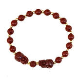 Ruifan Freshwater Pearls Cinnabar Couple Bracelets Dark Red Lucky Jewelry