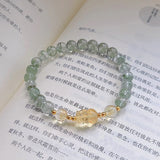 Green Ghost Crystal Wealth Pixiu Bracelet Citrine Beads