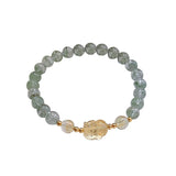 Green Ghost Crystal Wealth Pixiu Bracelet Citrine Beads