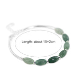 Green Jade 925 Silver Bangle Bracelet for Women Gift