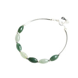 Green Jade 925 Silver Bangle Bracelet for Women Gift