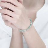 Green Jade 925 Silver Bangle Bracelet for Women Gift