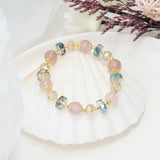 Ruifan Strawberry Quartz Crystal Beaded Bracelet for Women YBR287