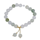 Vintage Tassel Light Green Jade Strand Bracelet YBR830